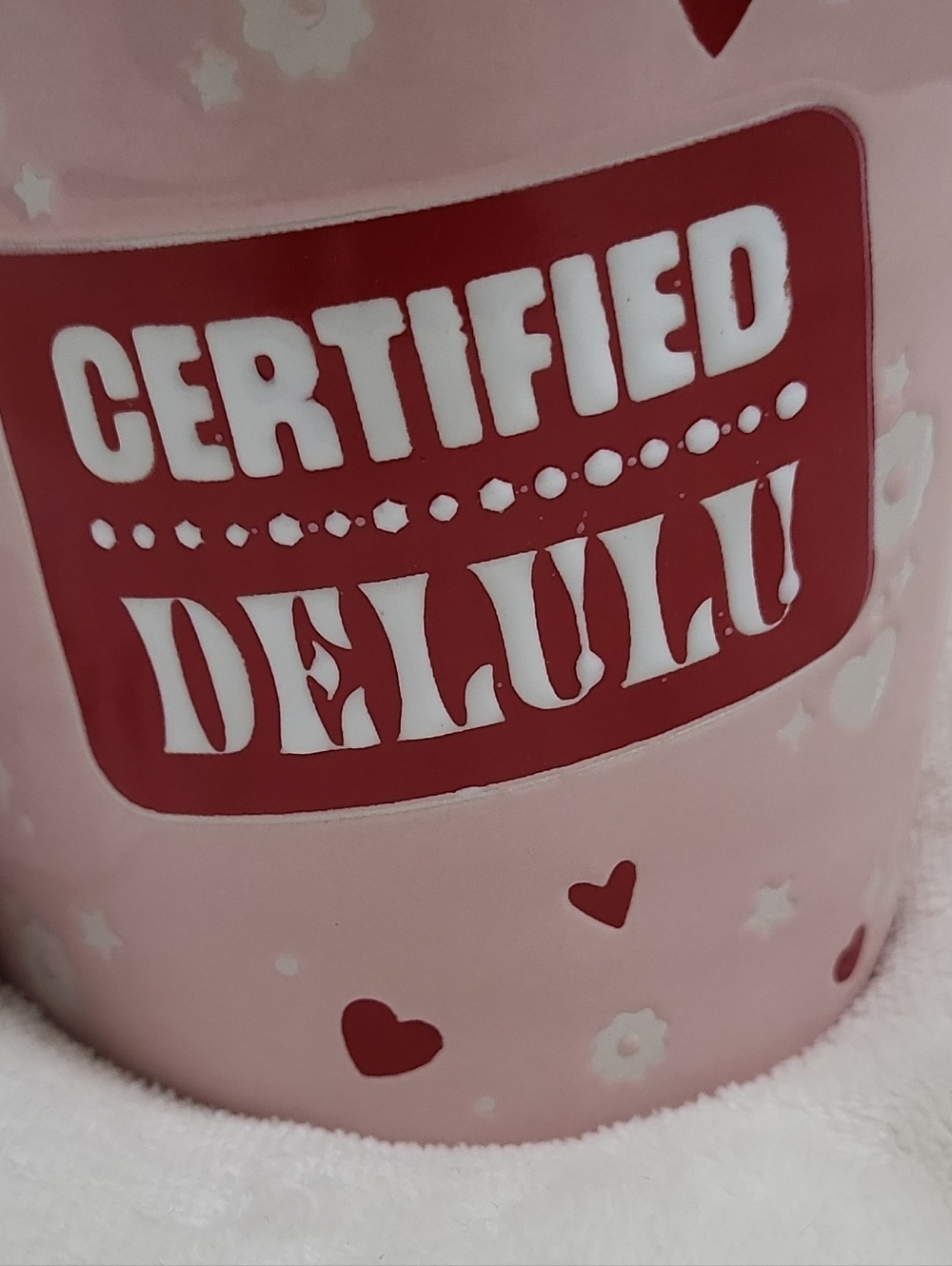 Certified Delulu Pink Ceramic Mug with Red Interior - Picture 11 of 11